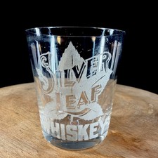 Antique Silver Leaf Whiskey Pre-Prohibition Shot Glass Richmond, VA picture