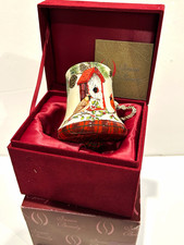 Inner Beauty Cardinal Bell Christmas Ornament Home Tweet Hnd Painted Blown Glass picture
