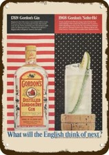1968 GORDON'S London Dry Gin Vintage-Look ****DECORATIVE REPLICA METAL SIGN**** picture