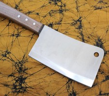 12” Cleaver Full Size Hefty Full Tang Sharp Wood Handle 5mm Thick Mirror Polish picture