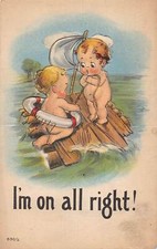 J74/ Interesting Postcard c1910 Die-Cut Standup Boat Child 252 picture
