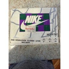 Vintage 80s Nike Wimbledon Classic Shoebox Made in Italy Empty Box 7050 Size 9.5 picture