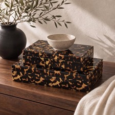 Decorative Storage Boxes with Lids - Set of 2 Beautiful Organizer Bins for Yo... picture