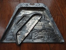 Chicago Worlds Fair 1933 Century of Progress Metal Crumb Pan 2pc set Vintage picture
