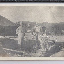 Men Military Soldiers Army Tent Mountains Outdoors Camp Vintage Photo picture