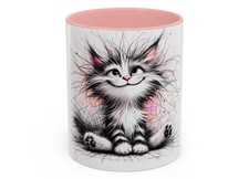 Cute Fluffy Cat Mug – Adorable Kitten Coffee Cup Gift for Cat Lovers picture