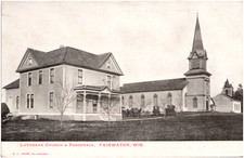 Lutheran Church and Parsonage Fairwater Wisconsin WI 1900s Antique Postcard UDB picture