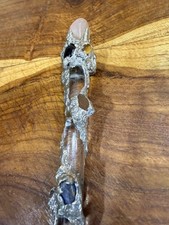 Handcrafted Crystal Wand Tibetan Silver Wire Wrapped Gemstone Healing Wicca picture