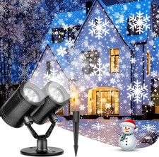 2025 Upgraded Snowflake Christmas Projector Lights Outdoor, Dual  picture