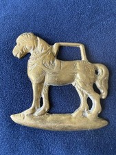 Horse Brass Medallion Buckle  HORSE PROFILE  Vintage Equestrian Ornament picture