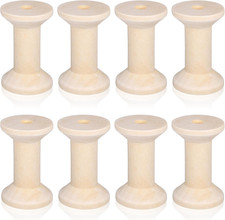 8Pcs Wooden Spools of Crafts 2In Empty Natural Wood Thread Spools Bulk Barrel Em picture