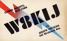 Vintage Amateur Radio QSL Printer's Sample, 1940's, W8KIJ, Elmira Heights, NY picture