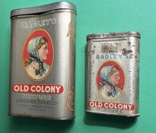 Vintage Bagley's Old Colony Vertical Pocket Tin Rare Sample John J Bagley & Co picture