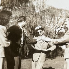 Vintage Snapshot Well Dressed Happy Feminine Acting Men Gay Interest 30s - U3 picture
