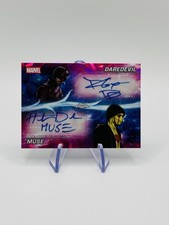 2025 Topps Chrome Marvel Sapphire - Daredevil / Muse Dual Auto Padparadscha 1/1 picture