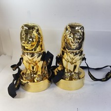 Set of 2x MGM Grand Las Vegas Bank Cup Gold Lion Leo Casios Plastic 10” Tall picture