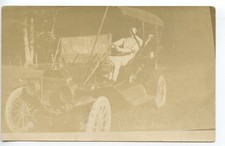 Vintage 1910s Postcard: RPPC Woman Driver Antique Automobile Ford Model T Cyko picture
