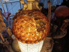Antique Czechoslovakian Glass Beaded Lamp Shade 3 picture