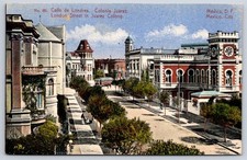 Antique Mexico Postcard MEXICO CITY Calle de Londres Juarez 1910 picture