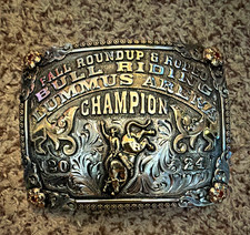 All Roundup & Rodeo Bull Riding Champion Belt Buckle • 2024 • Lummus, AR picture