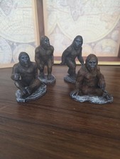 Set of 4 Forest Mythical Creature Sasquatch Big Foot Cryptid Apes 3.5 /2.5 in picture