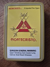 Montecristo Memories Imported Fine Cigar Empty Metal Tin - Cigarillos - Holds 6 picture