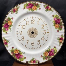 Royal Albert Old Country Roses Clock Face Plate Bone China 1962 England 10.5in picture