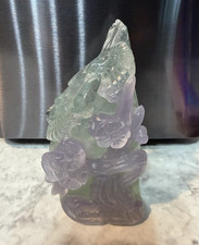 Carved Rainbow Fluorite Chinese Sculpture 19.29 oz picture