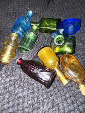 Lot of 9 Vintage Miniature Glass Bottles Wheaton Reproductions Taiwan Colored picture