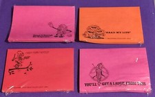 Vtg 80s Post Its- Cali Raisins, Tang Trio, Joker, Woody Woodpecker *NOS Read* picture