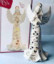 Lenox Guardian Angel Lighted Figurine Love Heart Gold Accents Lights Up 9.75 New picture