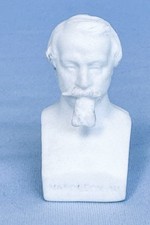 Antique Emperor Napoleon III Bisque Porcelain Bust, Signed w Makers Mark picture