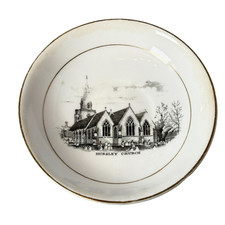 ALL SAINTS CHURCH Hursley ENGLAND UK Souvenir ANTIQUE CHINA TRINKET DISH picture