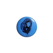 Pretty Bohemian Gypsy Button Pin Woman With Head Scarf Backpack Pin 1