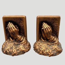 Praying Hands Book Ends Prayer By Victor Creative Arts 1964 Chalkware *See Pics picture