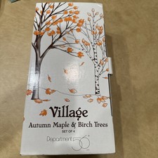 DEPARTMENT 56 VILLAGE Fall Holiday Autumn Maple & Birch Trees~Set of 4 picture