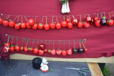 4 Dozen (48pc) Vintage Red Glossy Apples Christmas Tree Ornaments Various Sizes picture