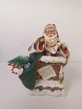 VTG Possible Dreams Clothtique Santa In Chimney With List Santa Stop Here Please picture