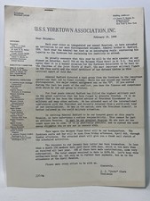 USS Yorktown CV-10 Reunion Letter JJ Jocko Clark picture