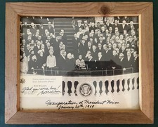 Wood Frame from Richard Nixon's Inauguration Stand Photo 1969 Bob Wilson Signed picture
