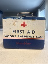 Antique 1922 Johnson & Johnson Wood’s Emergency Case For First Aid With Contents picture