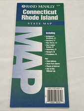 Rand McNally State Map Connecticut Rhode Island Paper Map 1994 Travel Map picture