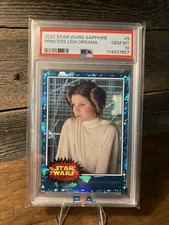 2022 Topps Chrome Star Wars Sapphire #5 Princess Leia Organa PSA 10 Beautiful picture