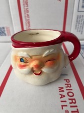 Vintage 1960 Winking Santa Claus Mini Mug Holt Howard Japan Ceramic Red picture