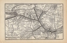 1910 Delaware Lackawanna & Western Railroad Map Vintage Railway Map  2085 picture
