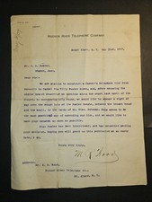 1907 Hudson River Telephone Co. Letter Signed – Rural Line Expansion, Tilly... picture