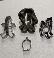 Vintage Bakery Old Halloween Cookie Cutters Witch (aluminum) Ghosts Pumpkin picture