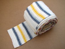 Homespun Fabric Vintage Textile Cotton Weave for Cloth Strip Pattern Early 20th. picture