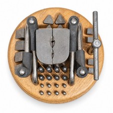 Vintage Victor Engraving Ball Vise Attachment Set Jaws Pins Key Wood Base picture