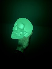 Glow In the Dark Human Skull (Good Quality:3DP:White-PLA) GREEN OR BLUE GLOW picture